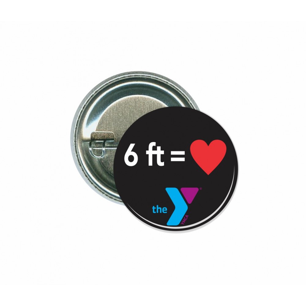 Logo Branded Event - 6 ft = love - 1 1/2 Inch Round Button