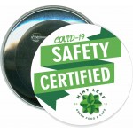 Safety Certified, COVID-19, Coronavirus - 3 Inch Round Button with Logo