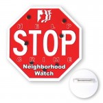 Octagon Shape Plastic Button (3") Logo Printed