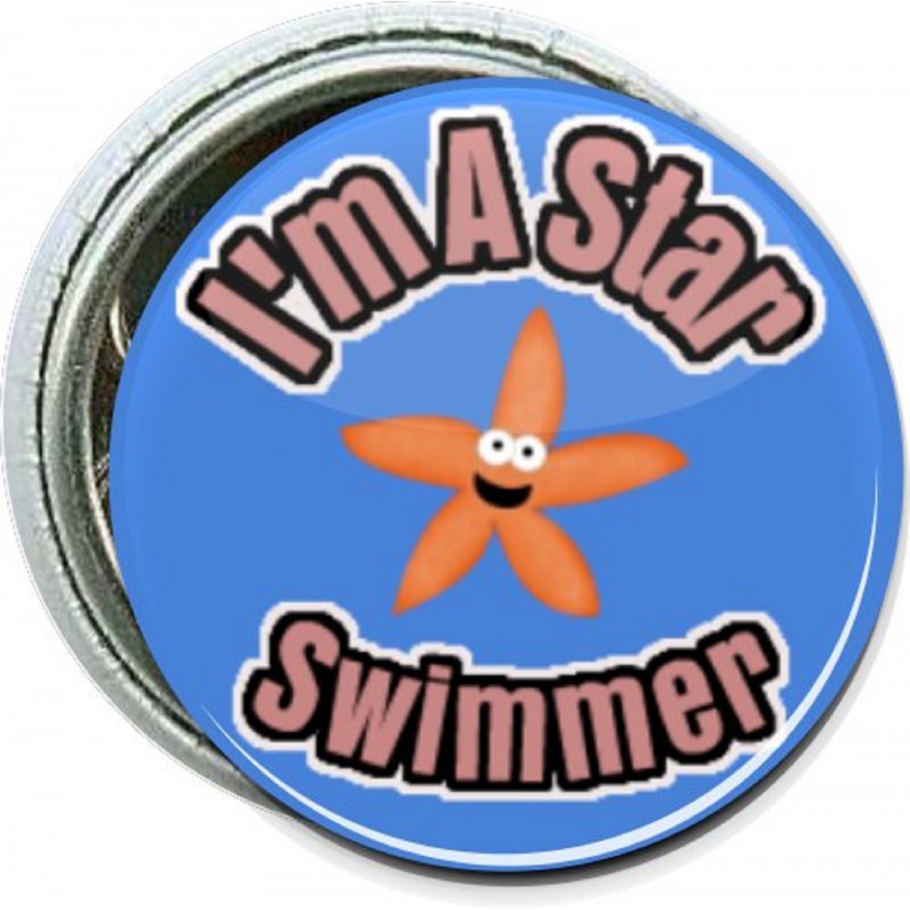 Kids - I'm a Star Swimmer - 1 Inch Round Button with Logo