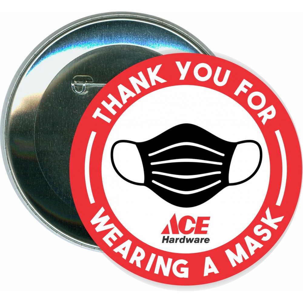 Promotional Thank you for Wearing a Mask, COVID-19, Coronavirus - 3 Inch Round Button