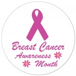 Logo Printed 2" Stock Celluloid "Breast Cancer Awareness Month" Button