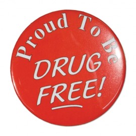 1" Stock Celluloid "Proud to be Drug Free!" Button with Logo