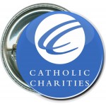 Causes - Catholic Charities - 1 1/2 Inch Round Button with Logo
