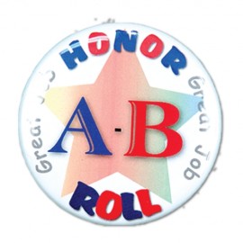 1" Stock Celluloid "A-B Honor Roll" Button with Logo