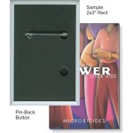 Branded Custom Buttons - 2X3 Inch Rectangle, Pin-Back