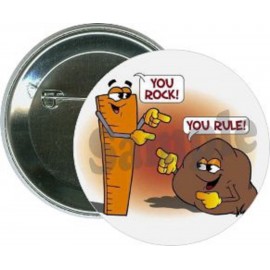 Logo Branded Humorous - You Rock, You Rule - 2 1/4 Inch Round Button