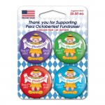 4 Pack Carded 1.25" Round Buttons Custom Imprinted