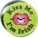 St. Patrick's Day - Kiss Me, I'm Irish - 3 Inch Round Button with Logo