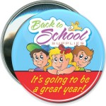 School - Back to School Supplies - 3 1/2 Inch Round Button with Logo