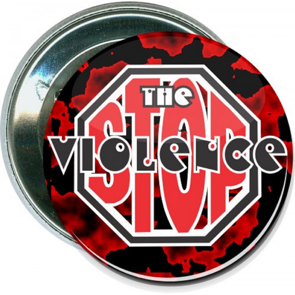 Promotional Awareness - Stop the Violence - 2 1/4 Inch Round Button