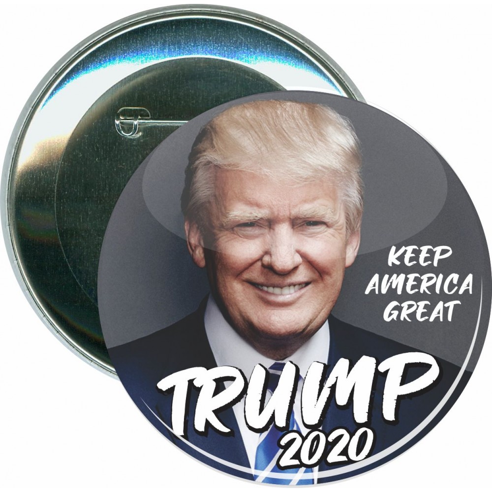 Logo Branded Political - Trump 2020, Keep America Great - 3 Inch Round Button