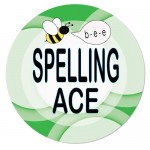 Branded 1" Stock Celluloid "Spelling Ace" Button