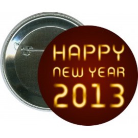 Logo Branded New Year - Happy New Year 2013 - 2 1/4 Inch Round Button  Logo Branded New Year - Happy New Year 2013 - 2 1/4 Inch Round Button