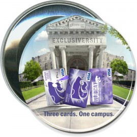 Business - K State Exclusiversity, Visa - 3 1/2 Inch Round Button with Logo