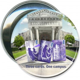 Business - K State Exclusiversity, Visa - 3 1/2 Inch Round Button with Logo  Business - K State Exclusiversity, Visa - 3 1/2 Inch Round Button with Logo