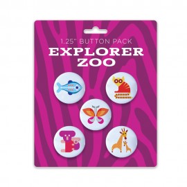 Promotional Five 1.25" Pin Back Button's on Backing Card  Promotional Five 1.25" Pin Back Button