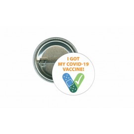 I got my COVID-19 vaccine-white - 1 1/2 Inch Round Button with Logo  I got my COVID-19 vaccine-white - 1 1/2 Inch Round Button with Logo