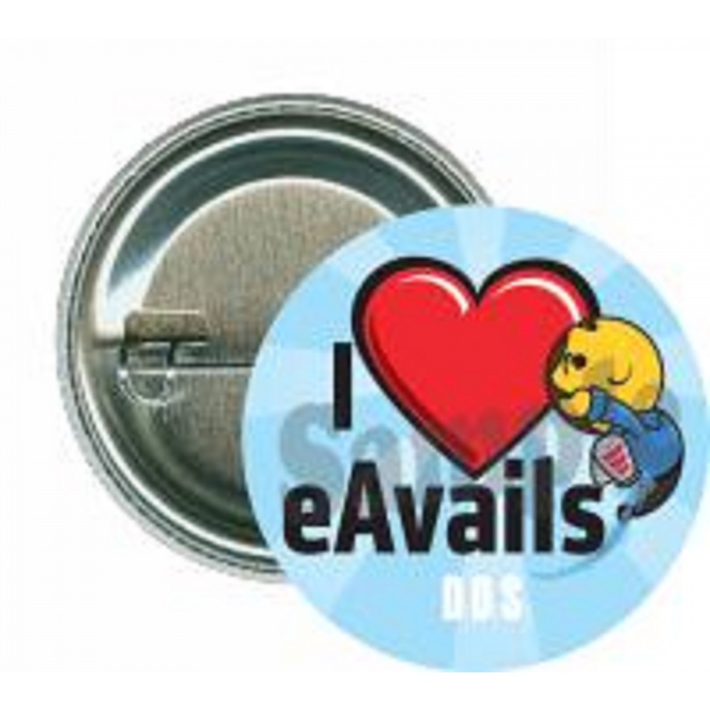 Business - DDS, I love eAvails - 1 1/2 Inch Round Button with Logo