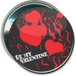 Valentine's Day - Be my Valentine, 1 - 2 1/4 Inch Round Button with Logo