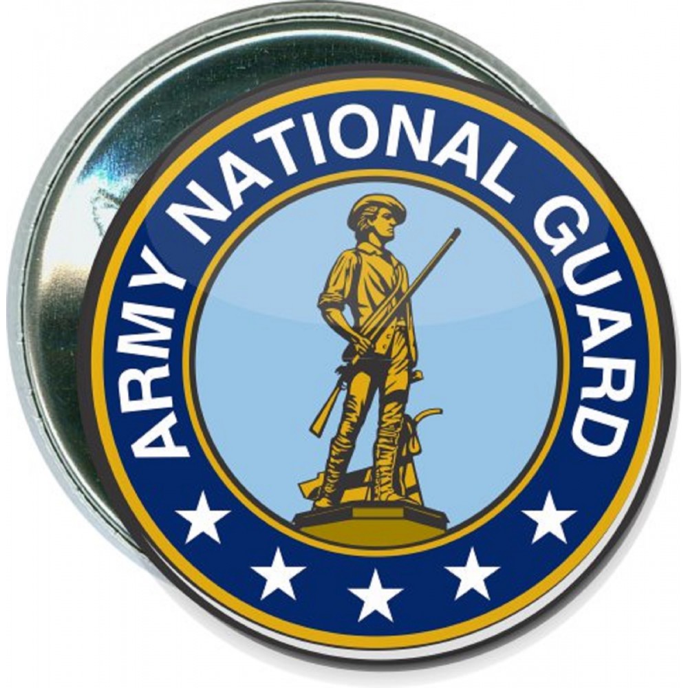 Military - Army National Guard - 2 1/4 Inch Round Button with Logo