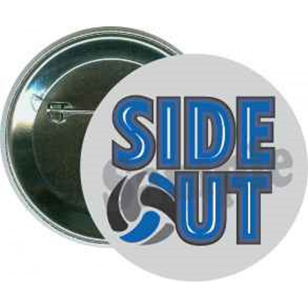 Promotional Volleyball - Side Out - 2 1/4 Inch Round Button