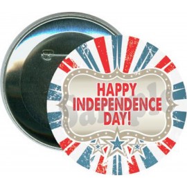 Customized Independence - Happy Independence Day, Stars - 3 Inch Round Button
