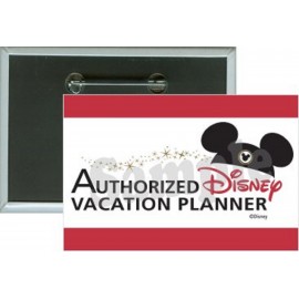 Custom Business - Authorized Disney Vacation Planner - 3 X 2 Inch Rectangle Button