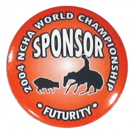 1 3/4" Round Button 1-Piece w/Safety Pin with Logo  1 3/4" Round Button 1-Piece w/Safety Pin with Logo