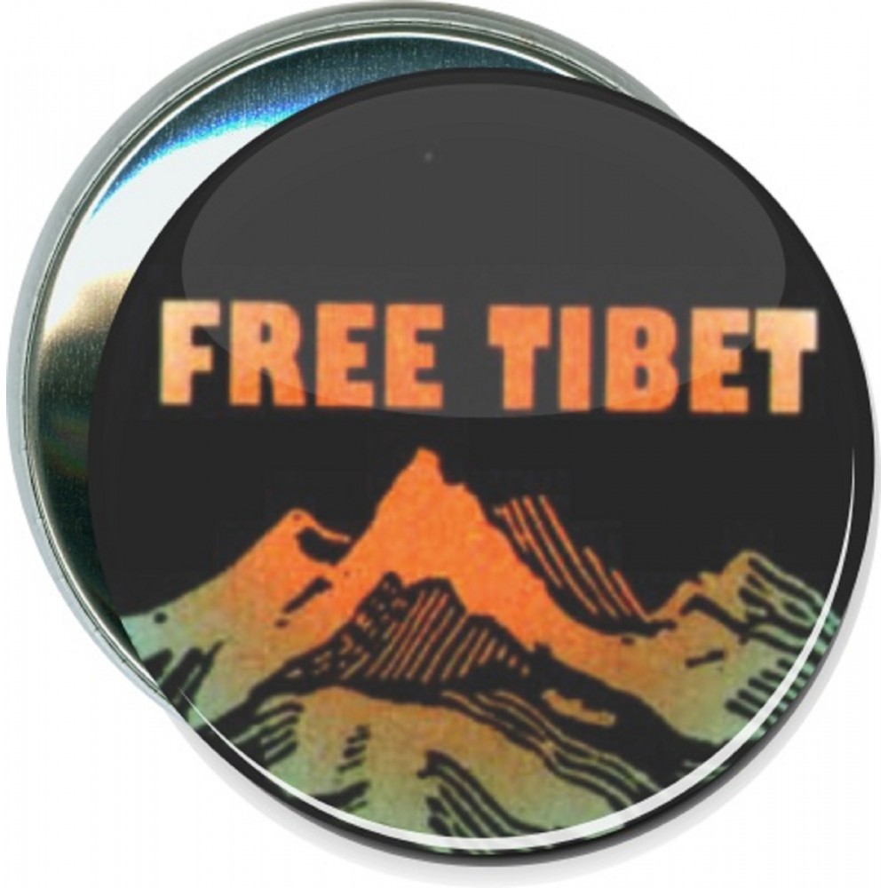 Causes - Free Tibet - 3 Inch Round Button with Logo