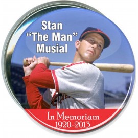 Baseball - Stan "The Man" Musial, In Memoriam - 3 Inch Round Button with Logo