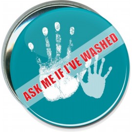 Business - Ask Me if I've Washed - 3 Inch Round Button with Logo