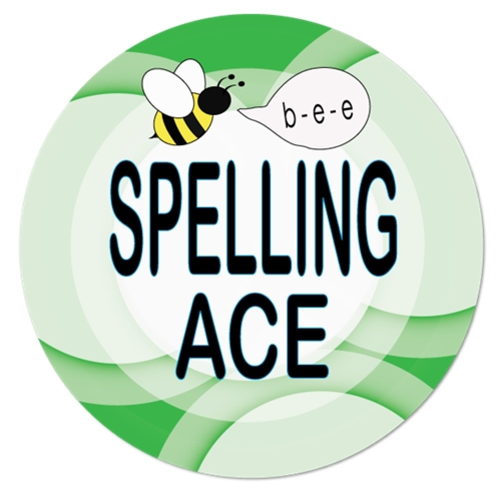 Promotional 2" Stock Celluloid "Spelling Ace" Button