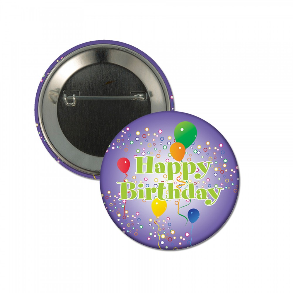 Custom Imprinted Happy Birthday Balloon Button (2-1/4") Custom Imprinted Happy Birthday Balloon Button (2-1/4")