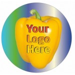 Yellow Bell Pepper Round Badge/Button w/ Bar Pin (2.5" Diameter) with Logo