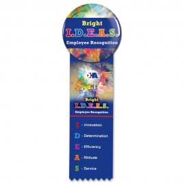 Full Color Button & Ribbon 2.25" Diameter w/2"x6" Ribbon with Logo  Full Color Button & Ribbon 2.25" Diameter w/2"x6" Ribbon with Logo