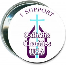 Causes - I Support Catholic Charities, USA - 2 1/4 Inch Round Button with Logo  Causes - I Support Catholic Charities, USA - 2 1/4 Inch Round Button with Logo
