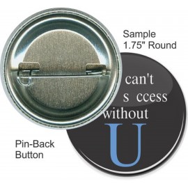 Logo Branded Custom Buttons - 1 3/4 Inch Round, Pin-back
