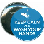 Promotional Keep Calm Wash Your Hands, COVID-19, Coronavirus - 3 Inch Round Button