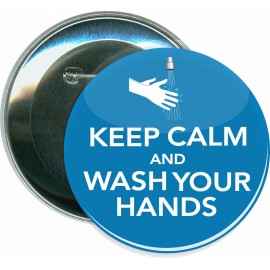Promotional Keep Calm Wash Your Hands, COVID-19, Coronavirus - 3 Inch Round Button  Promotional Keep Calm Wash Your Hands, COVID-19, Coronavirus - 3 Inch Round Button