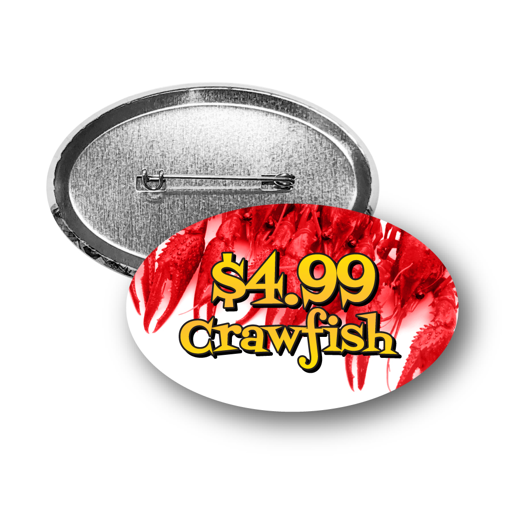 Custom 1.75" X 2.75" Oval Celluloid Buttons Custom 1.75" X 2.75" Oval Celluloid Buttons
