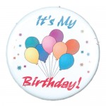 1" Stock Celluloid "It's My Birthday!" Button Logo Printed
