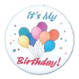 Promotional 1" Stock Celluloid "It's My Birthday!" Button  Promotional 1" Stock Celluloid "It