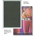 Branded Custom Buttons - 2X3 Inch Rectangle, Full Magnet