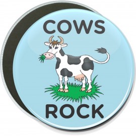 Social Groups - Cows Rock - 6 Inch Round Button with Logo  Social Groups - Cows Rock - 6 Inch Round Button with Logo