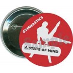 Logo Branded Gymnastics - A State of Mind - 2 1/4 Inch Round Button