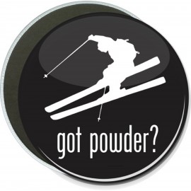 Social Groups - Skiing, Got Powder? - 6 Inch Round Button with Logo