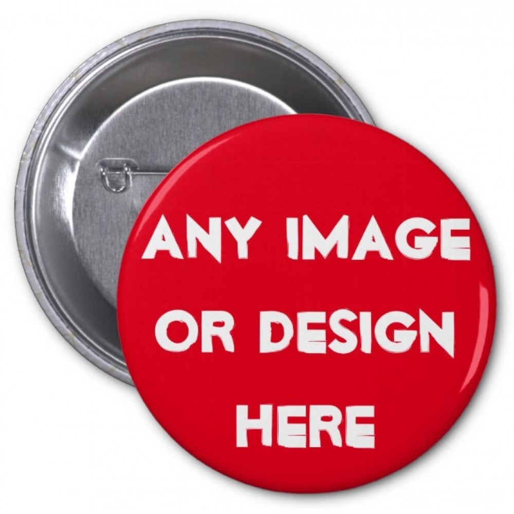 Logo Branded 1 1/2" Round Button w/ Pin