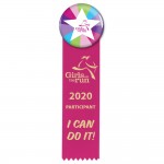 Full Color Button & Host Stamped Ribbon 2.25" Diameter w/2"x8" Ribbon with Logo