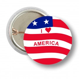 Promotional 1" Round I Heart American Stock Button  Promotional 1" Round I Heart American Stock Button